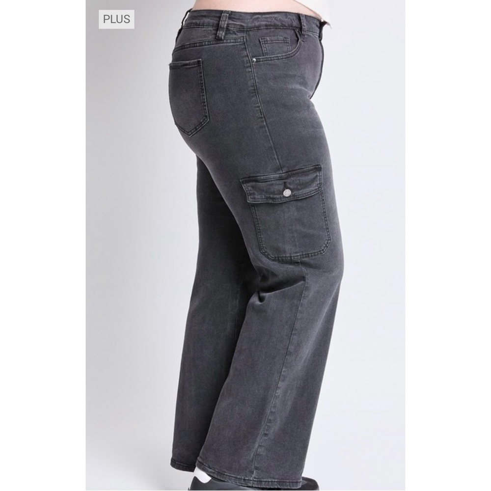 Plus Sized Cargo Flare Jeans